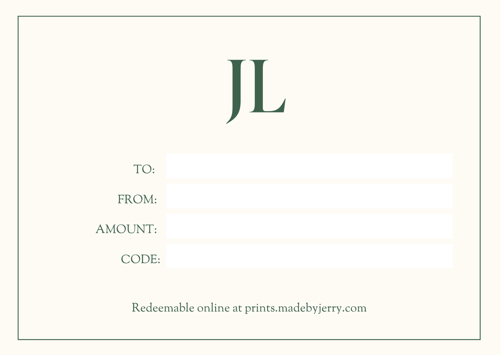 Gift Card - Made By Jerry Lane
